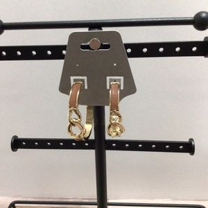 NWOT Gold and Brown Hoop Earrings